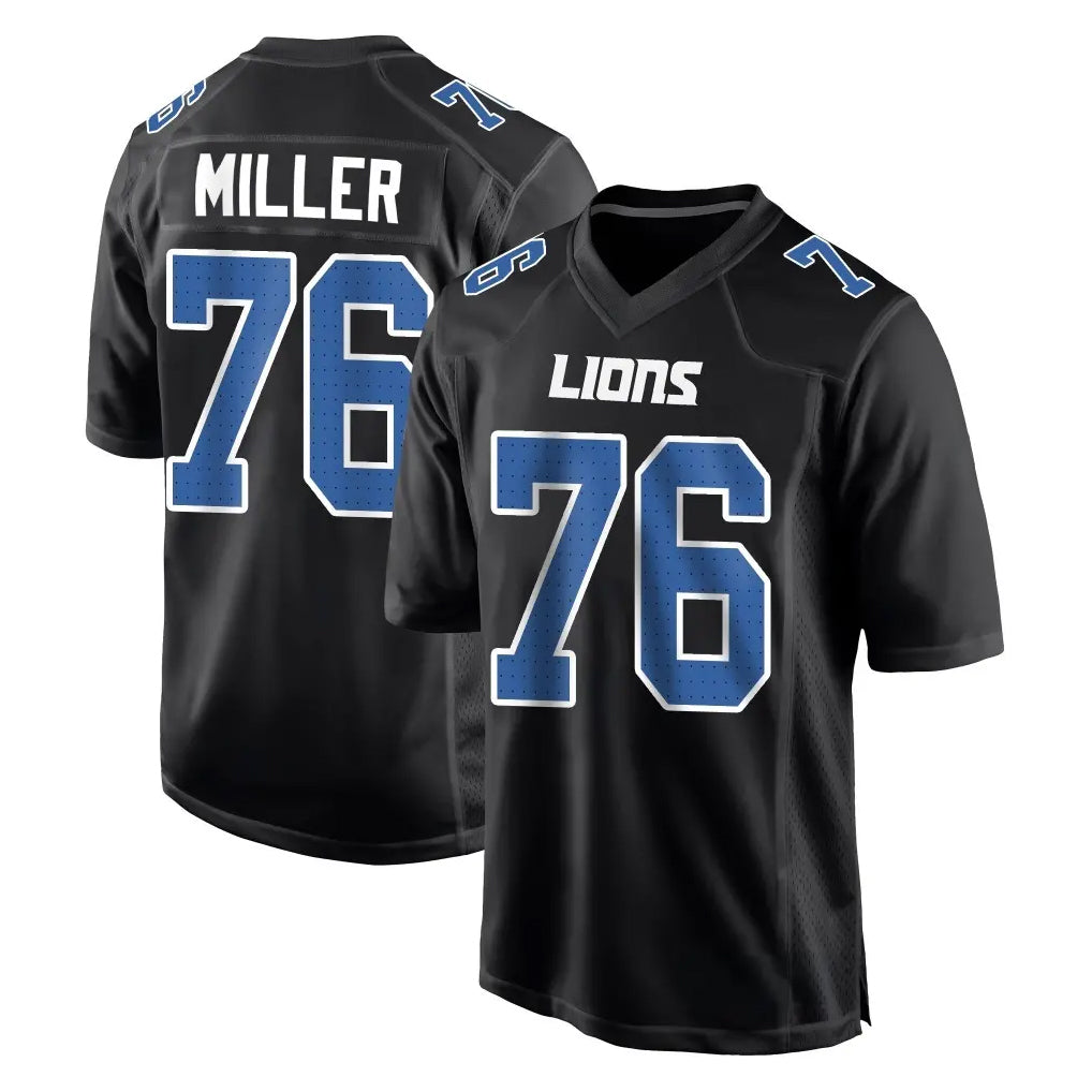 Parkc D.Lions #76 Blake Miller Player Black Fashion Home Game Stitched Jerseys