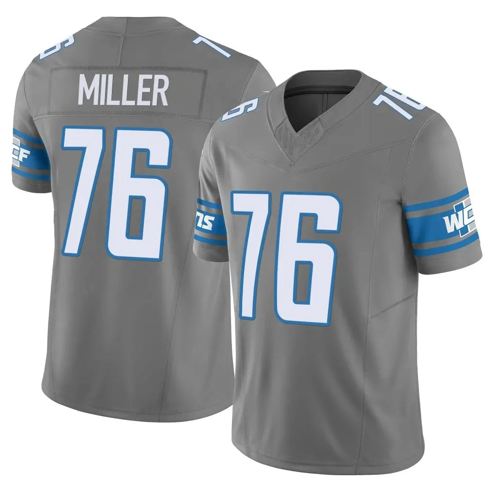 Parkc D.Lions #76 Blake Miller Player Gray Vapor F.U.S.E. Limited Home Game Stitched Jerseys