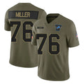 Parkc D.Lions #76 Blake Miller Player Olive 2025 Salute To Service Limited Home Game Stitched Jerseys