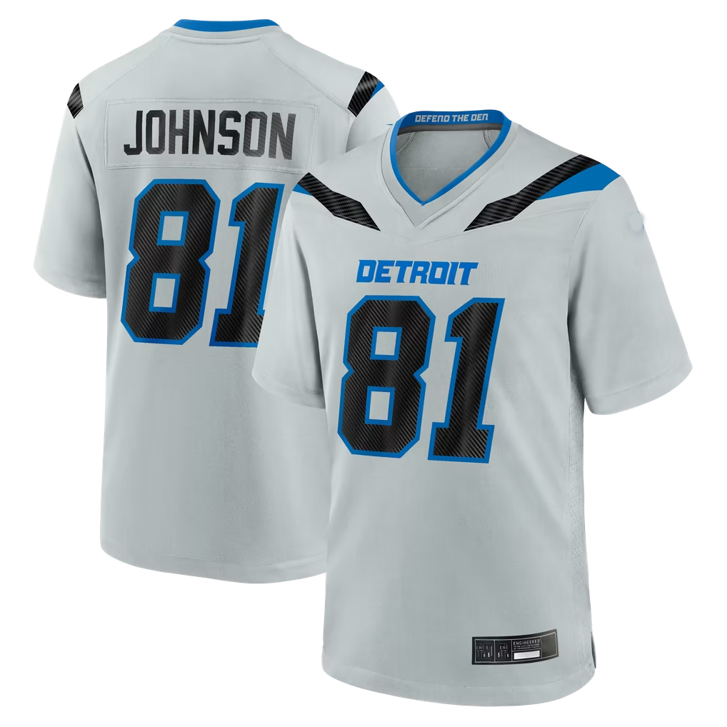 Parkc D.Lions #81 Calvin Johnson Silver 2026 Rivalries Collection Game Stitched Jerseys