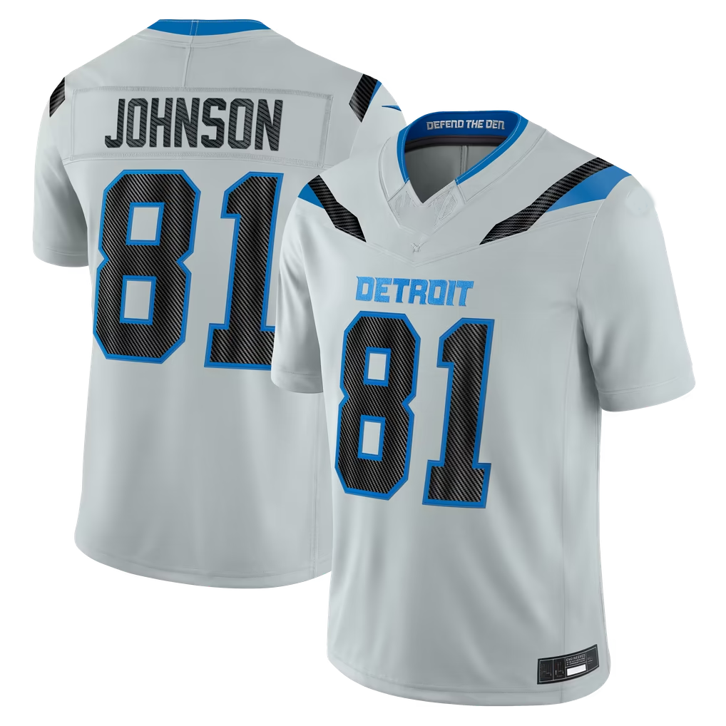 Parkc D.Lions #81 Calvin Johnson Silver 2026 Rivalries Collection Limited Stitched Jerseys