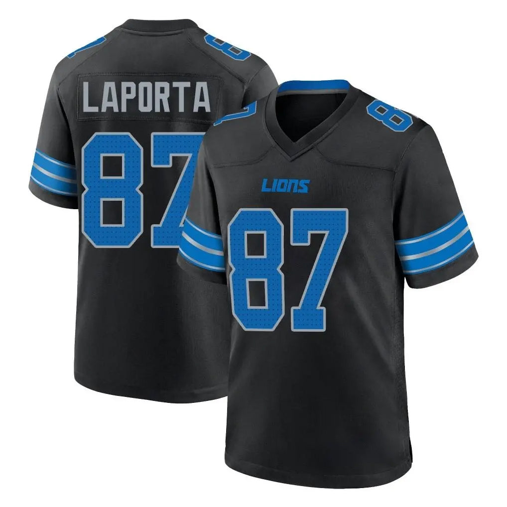 Parkc D.Lions #87 Sam LaPorta Player Black Alternate Home Game Stitched Jerseys
