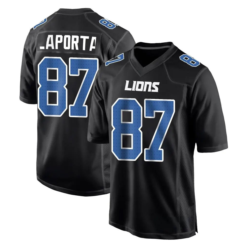Parkc D.Lions #87 Sam LaPorta Player Black Fashion Home Game Stitched Jerseys