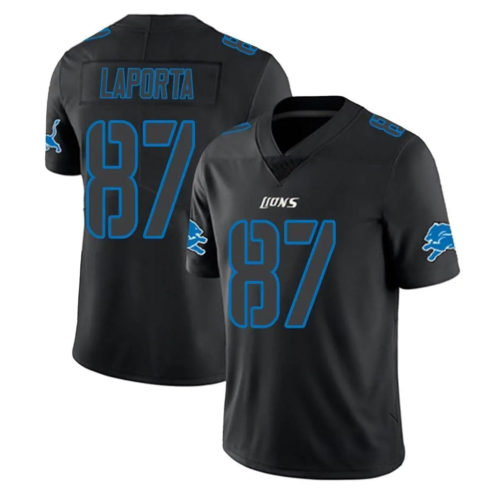 Parkc D.Lions #87 Sam LaPorta Player Black Impact Limited Home Game Stitched Jerseys