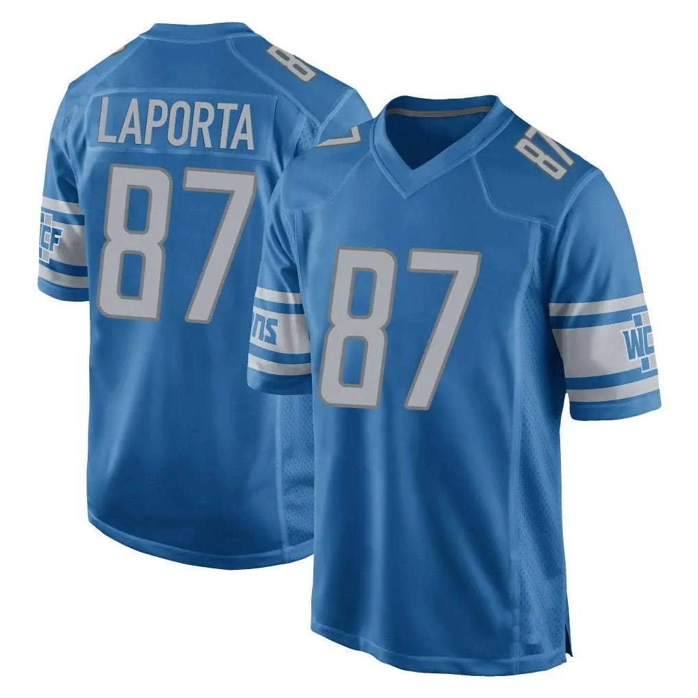 Parkc D.Lions #87 Sam LaPorta Player Blue Home Game Stitched Jerseys