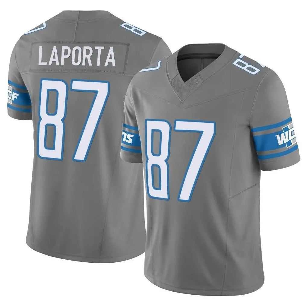 Parkc D.Lions #87 Sam LaPorta Player Gray Vapor F.U.S.E. Limited Home Game Stitched Jerseys