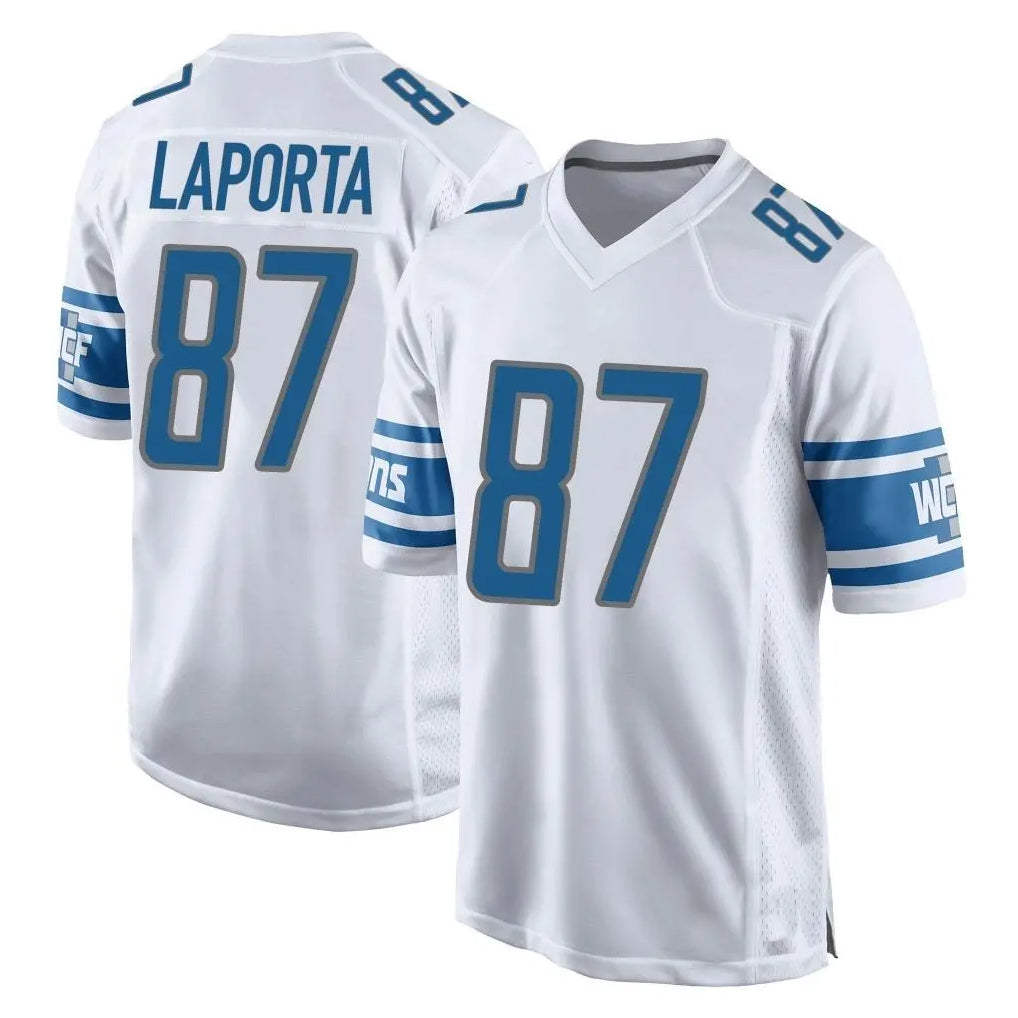 Parkc D.Lions #87 Sam LaPorta Player White Home Game Stitched Jerseys