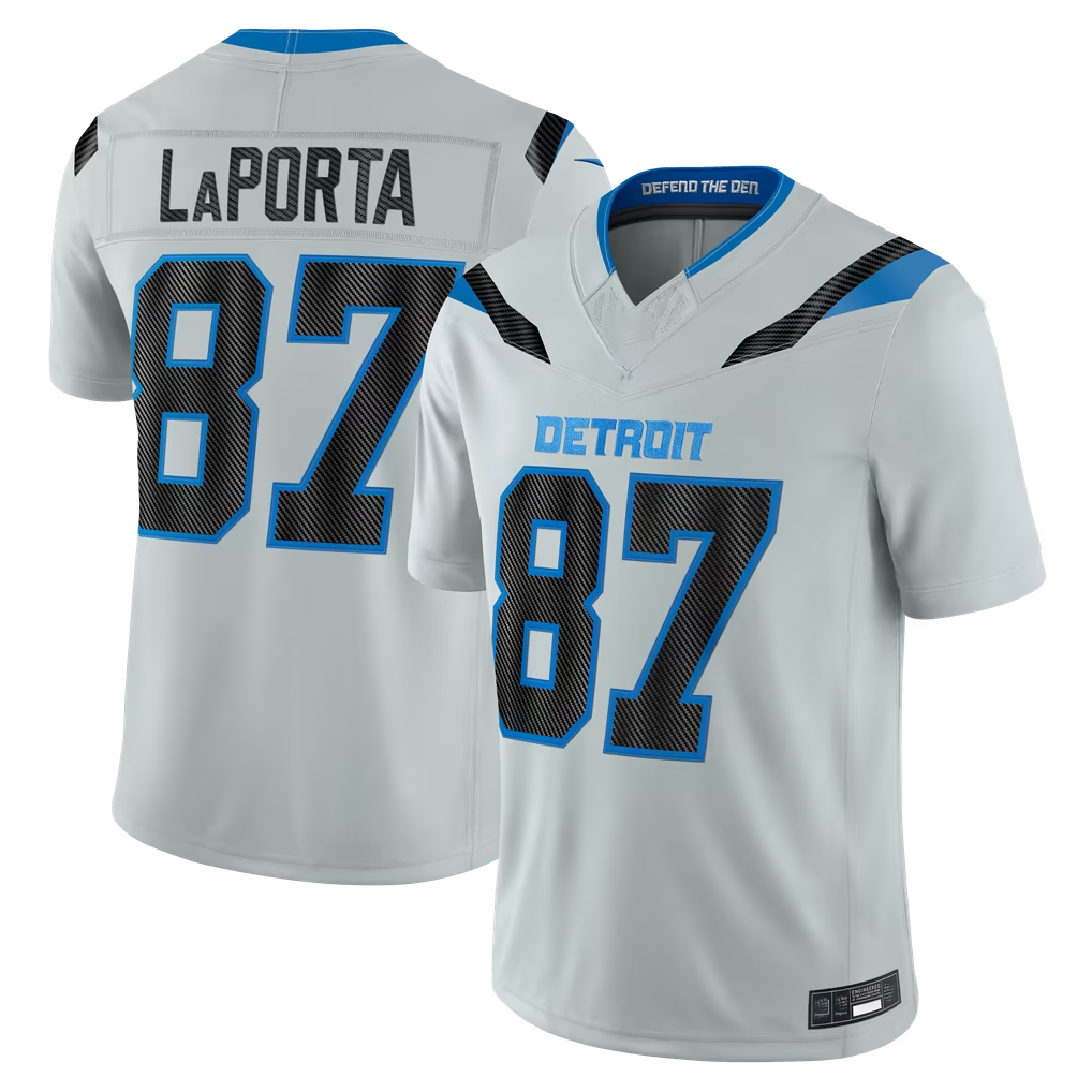 Parkc D.Lions #87 Sam LaPorta Silver 2026 Rivalries Collection Limited Stitched Jerseys