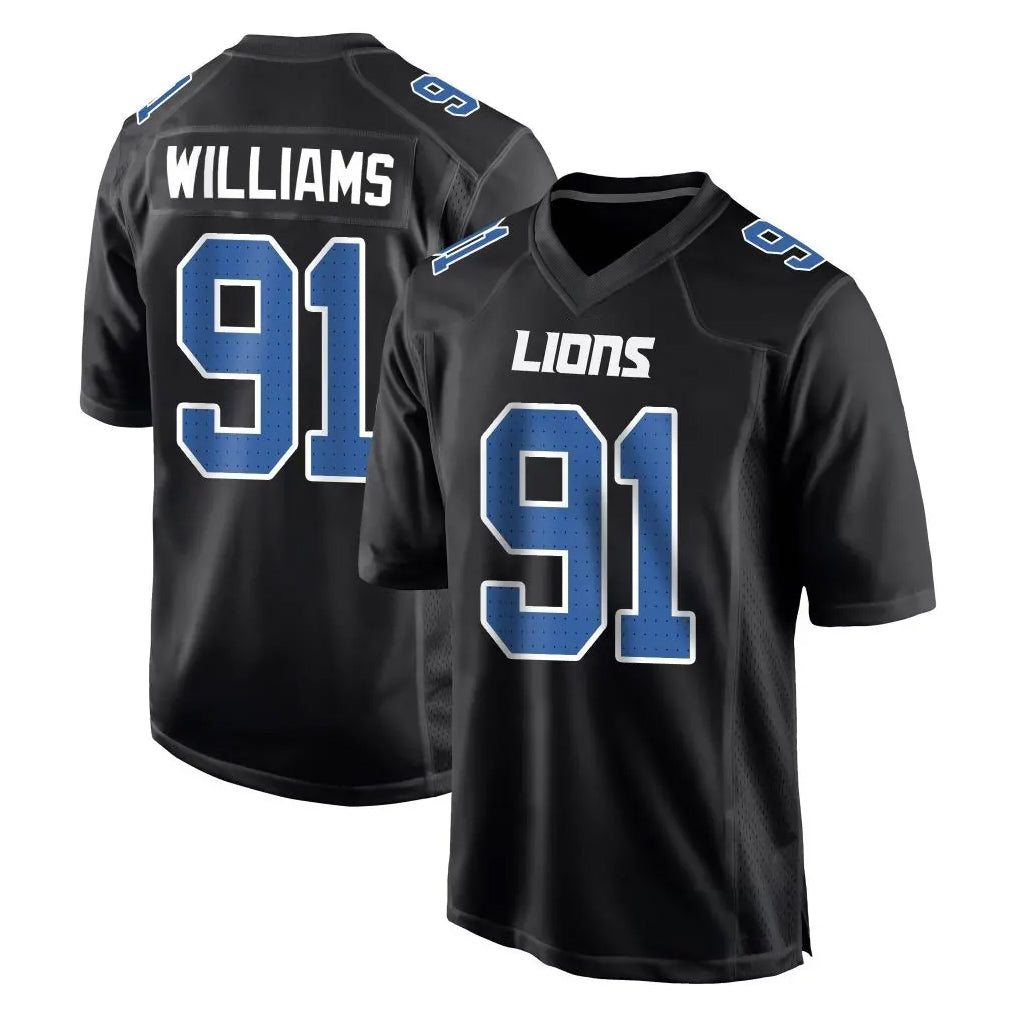 Parkc D.Lions #91 Tyleik Williams Player Black Fashion Home Game Stitched Jerseys