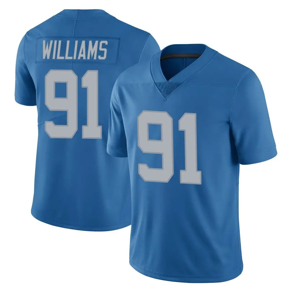 Parkc D.Lions #91 Tyleik Williams Player Blue Limited Throwback Vapor Untouchable Stitched Jerseys