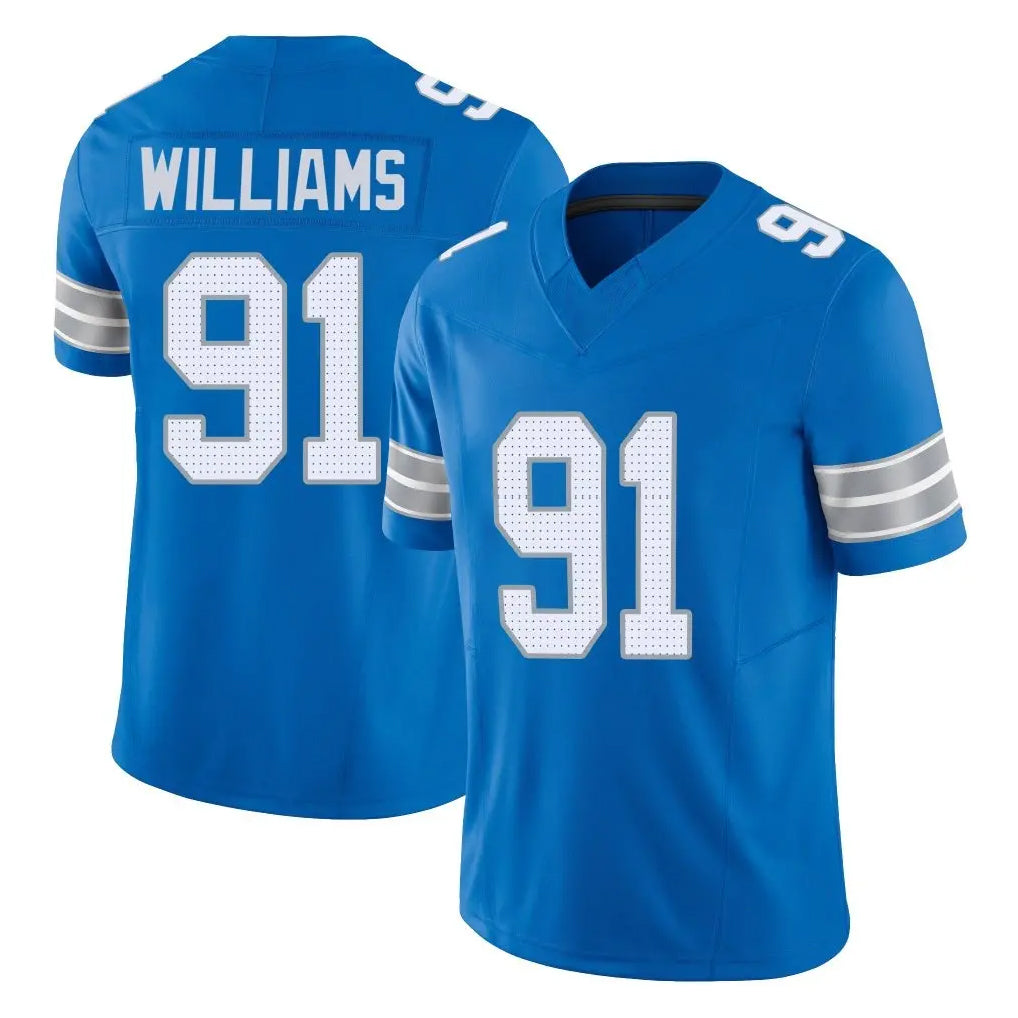 Parkc D.Lions #91 Tyleik Williams Player Blue Limited Vapor F.U.S.E. Alternate Home Game Stitched Jerseys