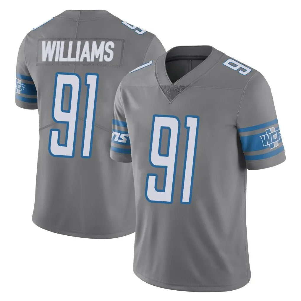 Parkc D.Lions #91 Tyleik Williams Player Gray Vapor Untouchable Limited Home Game Stitched Jerseys