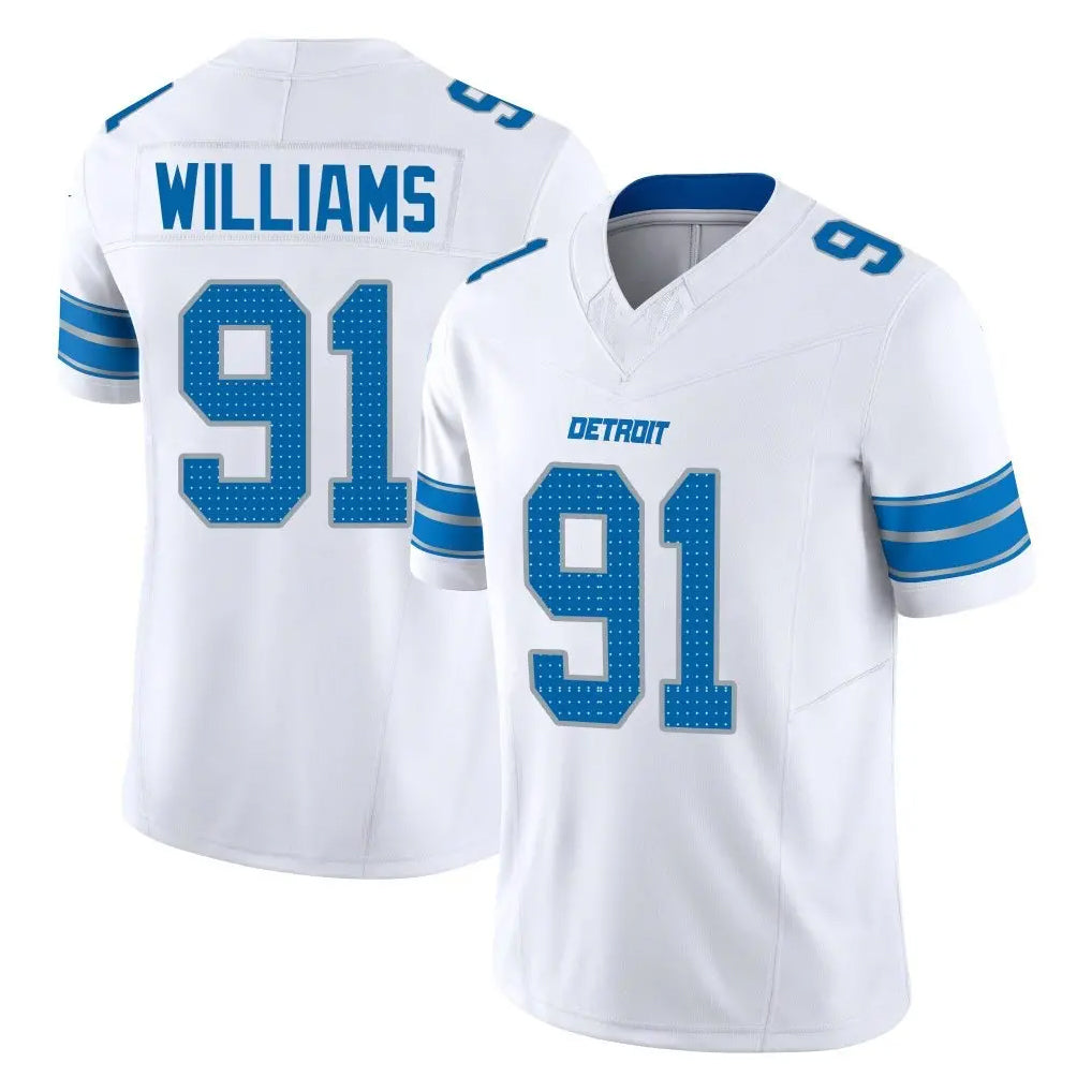 Parkc D.Lions #91 Tyleik Williams Player White Limited Vapor F.U.S.E. Alternate Home Game Stitched Jerseys