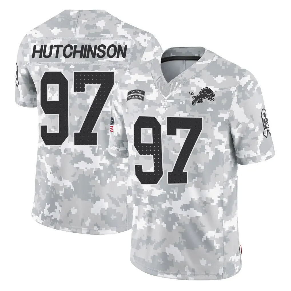 Parkc D.Lions #97 Aidan Hutchinson Player Arctic Camo Salute To Service Limited Stitched Jerseys