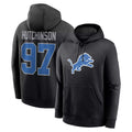 Parkc D.Lions #97 Aidan Hutchinson Player Black Pullover Hoodies Limited Game Stitched Jerseys