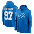 Parkc D.Lions #97 Aidan Hutchinson Player Blue Salute to Service Pullover Hoodies Limited Stitched Jerseys