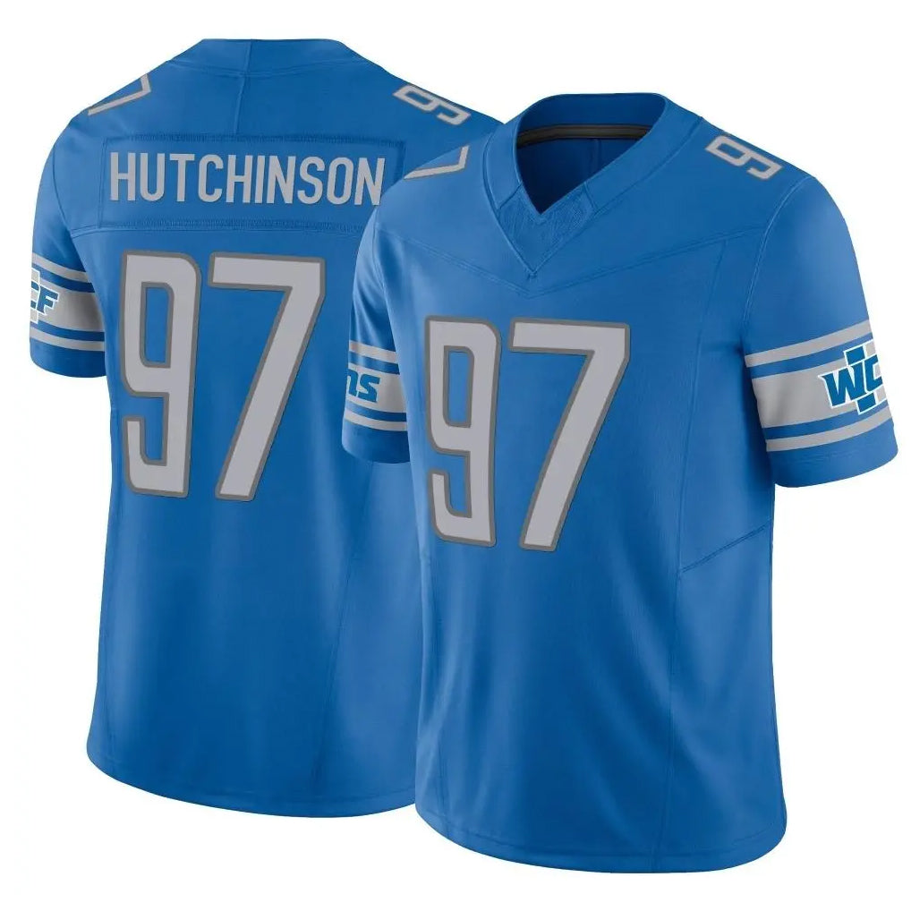 Parkc D.Lions #97 Aidan Hutchinson Player Blue Vapor F.U.S.E. Limited Home Game Stitched Jerseys