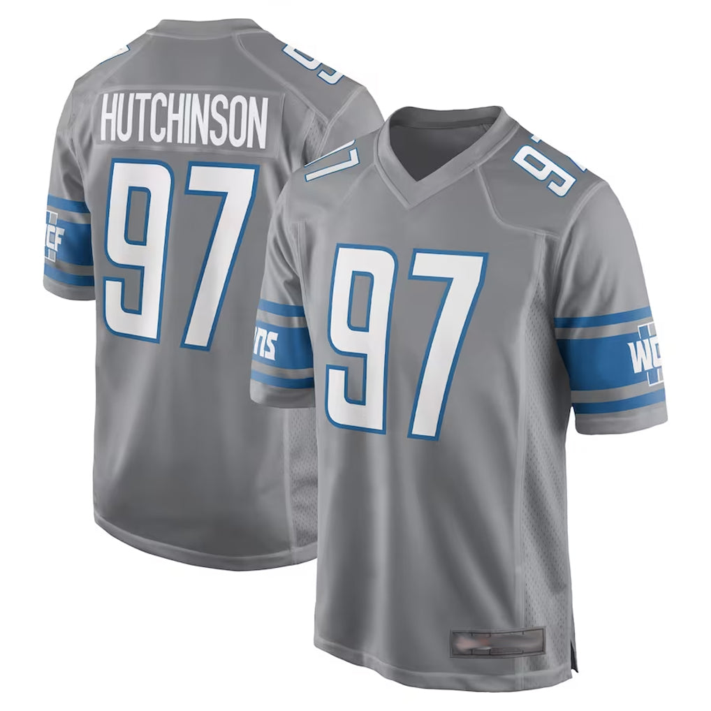 Parkc D.Lions #97 Aidan Hutchinson Player Gray Home Game Stitched Jerseys