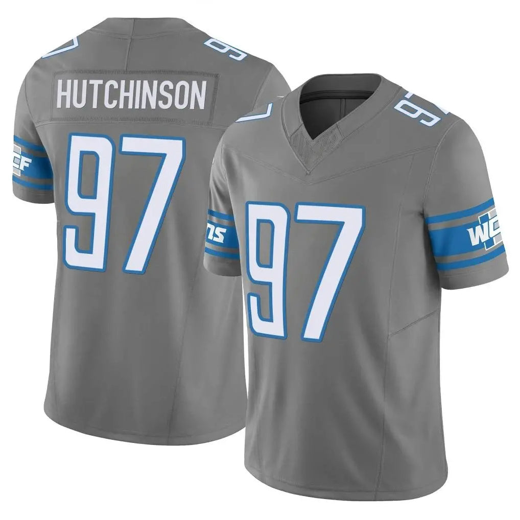 Parkc D.Lions #97 Aidan Hutchinson Player Gray Vapor F.U.S.E. Limited Home Game Stitched Jerseys