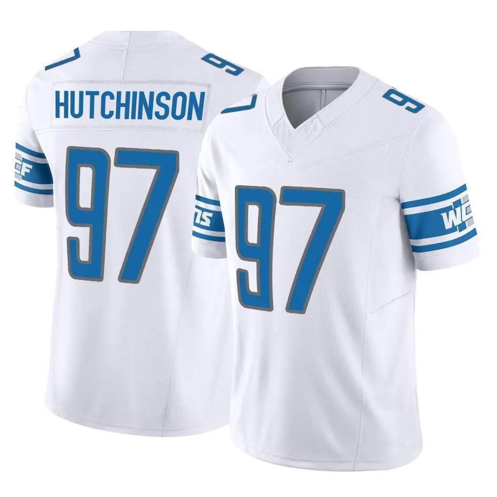 Parkc D.Lions #97 Aidan Hutchinson Player White Vapor F.U.S.E. Limited Home Game Stitched Jerseys