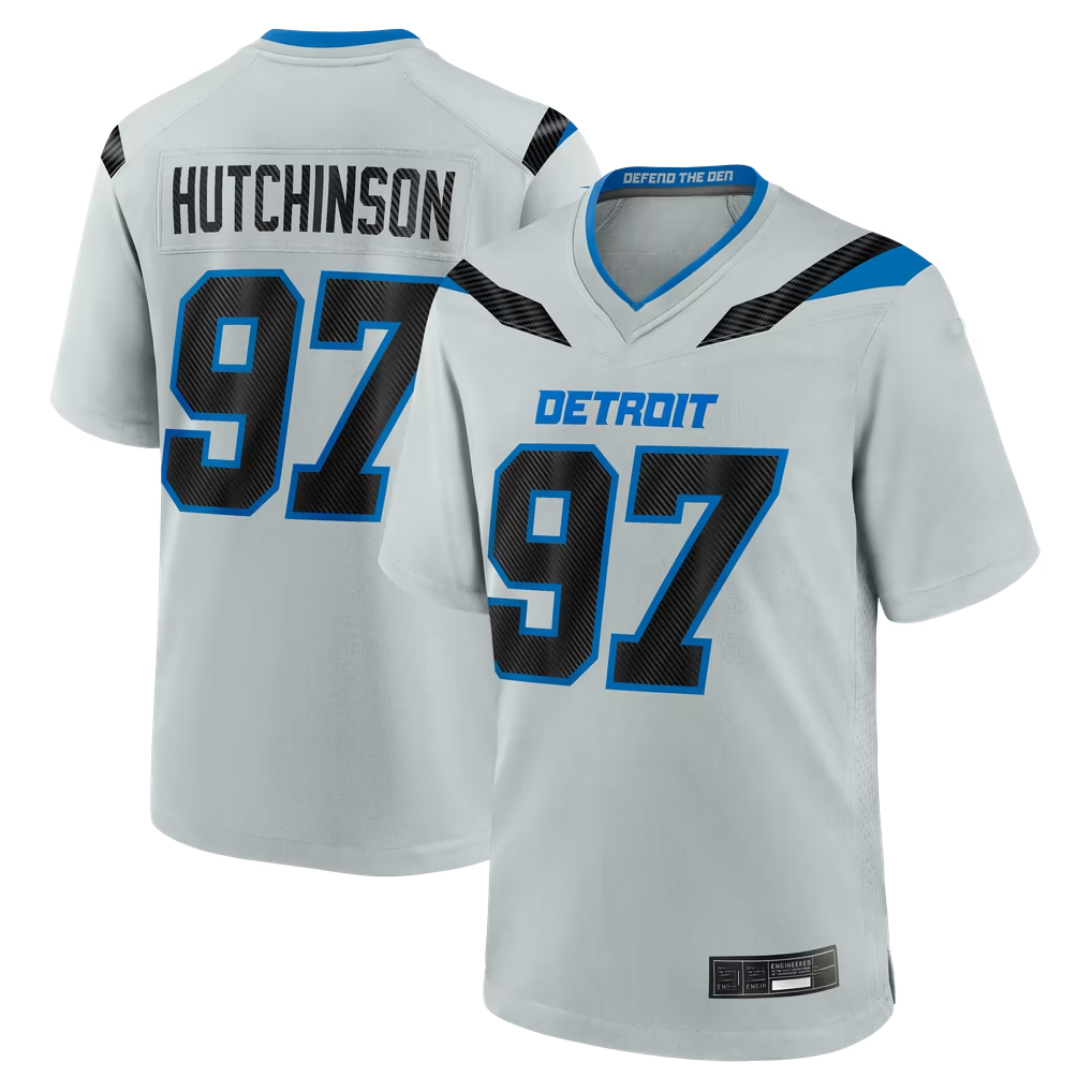 Parkc D.Lions #97 Aidan Hutchinson Silver 2026 Rivalries Collection Game Stitched Jerseys