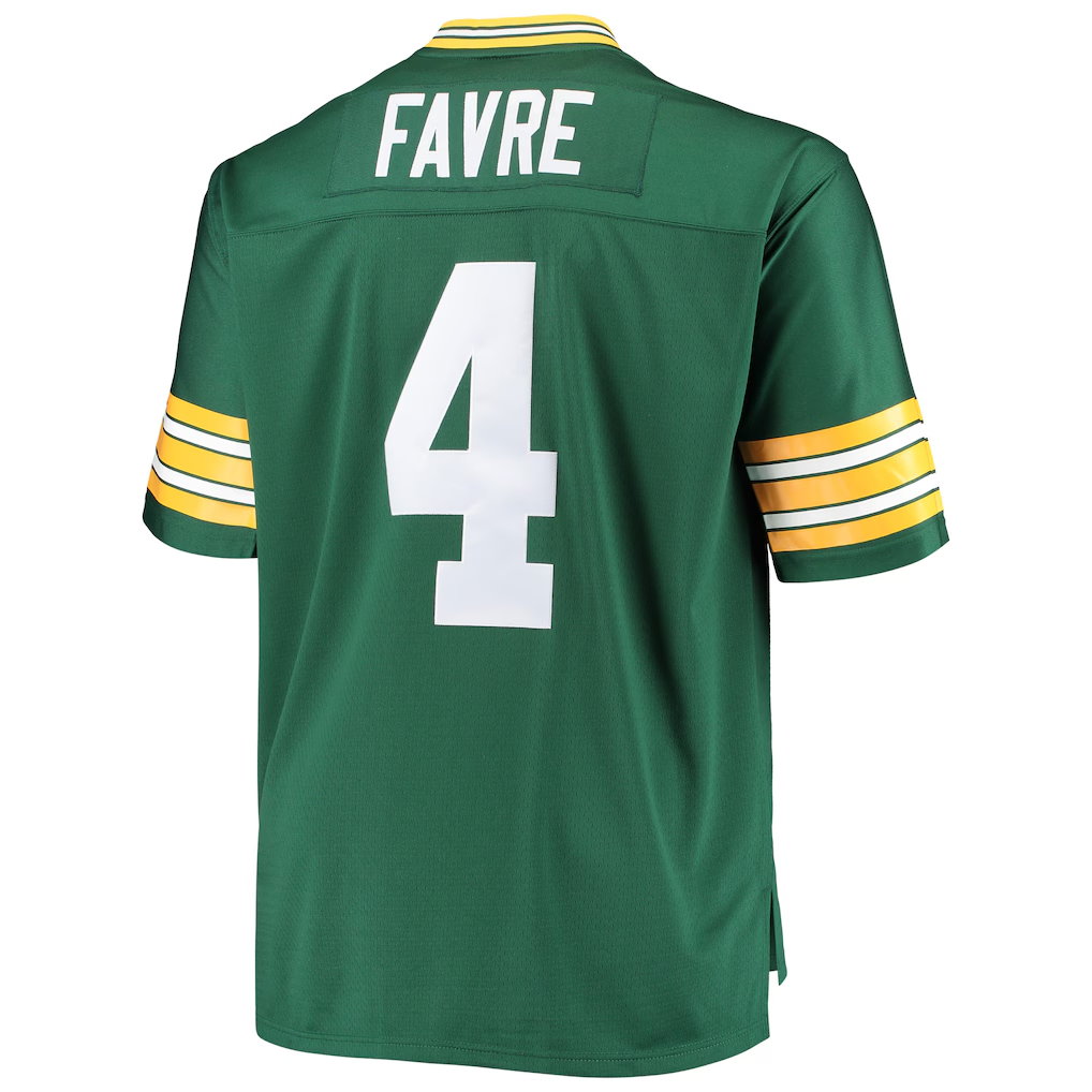 Parkc GB.Packers #4 Brett Favre Mitchell & Ness Green Big & Tall 1996 Retired Player Replica Stitched Puhic Jersey