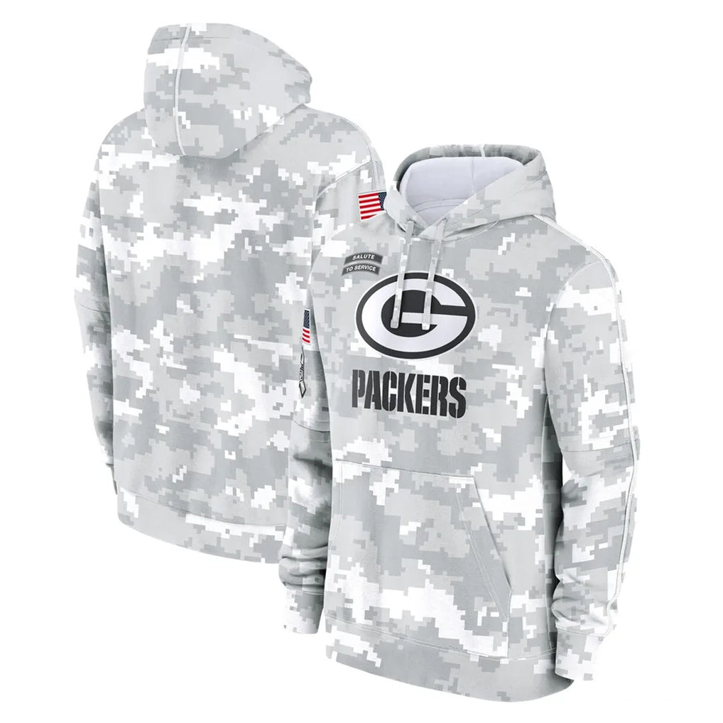 Parkc GB.Packers Arctic Camo Salute to Service Hoodies Limited Game Blank Player Stitched Jerseys