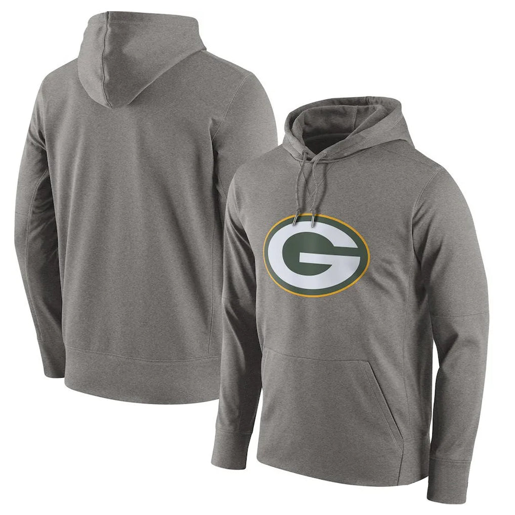 Parkc GB.Packers Gray Circuit Logo Pullover Hoodies Limited Game Blank Player Stitched Jerseys