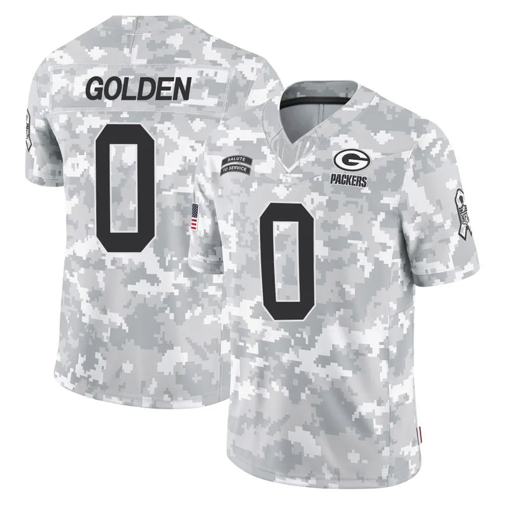 Parkc GB.Packers #0 Matthew Golden Player Arctic Camo Salute To Service Limited Stitched Jerseys