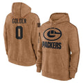 Parkc GB.Packers #0 Matthew Golden Player Brown Salute to Service Hoodies Limited Game Stitched Jerseys