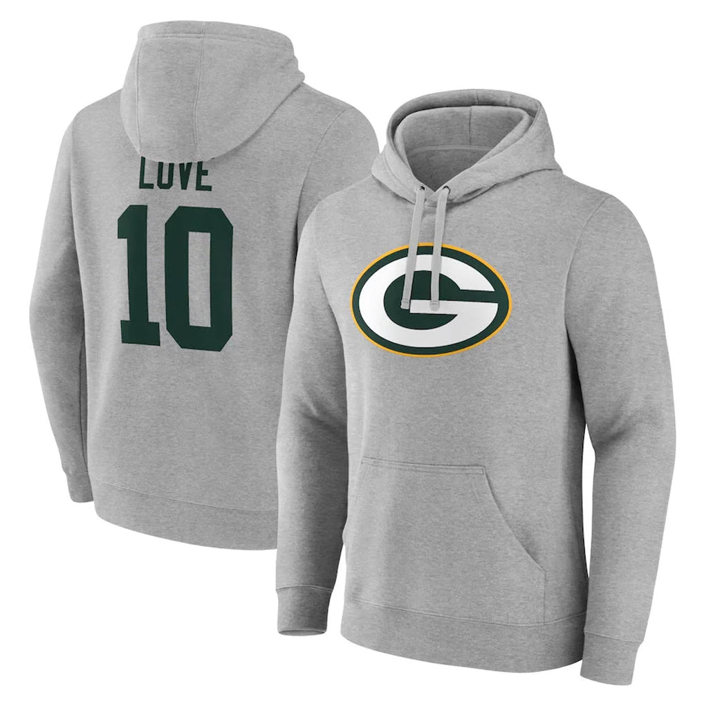 Parkc GB.Packers #10 Jordan Love Player Gray Pullover Hoodies Limited Stitched Jerseys