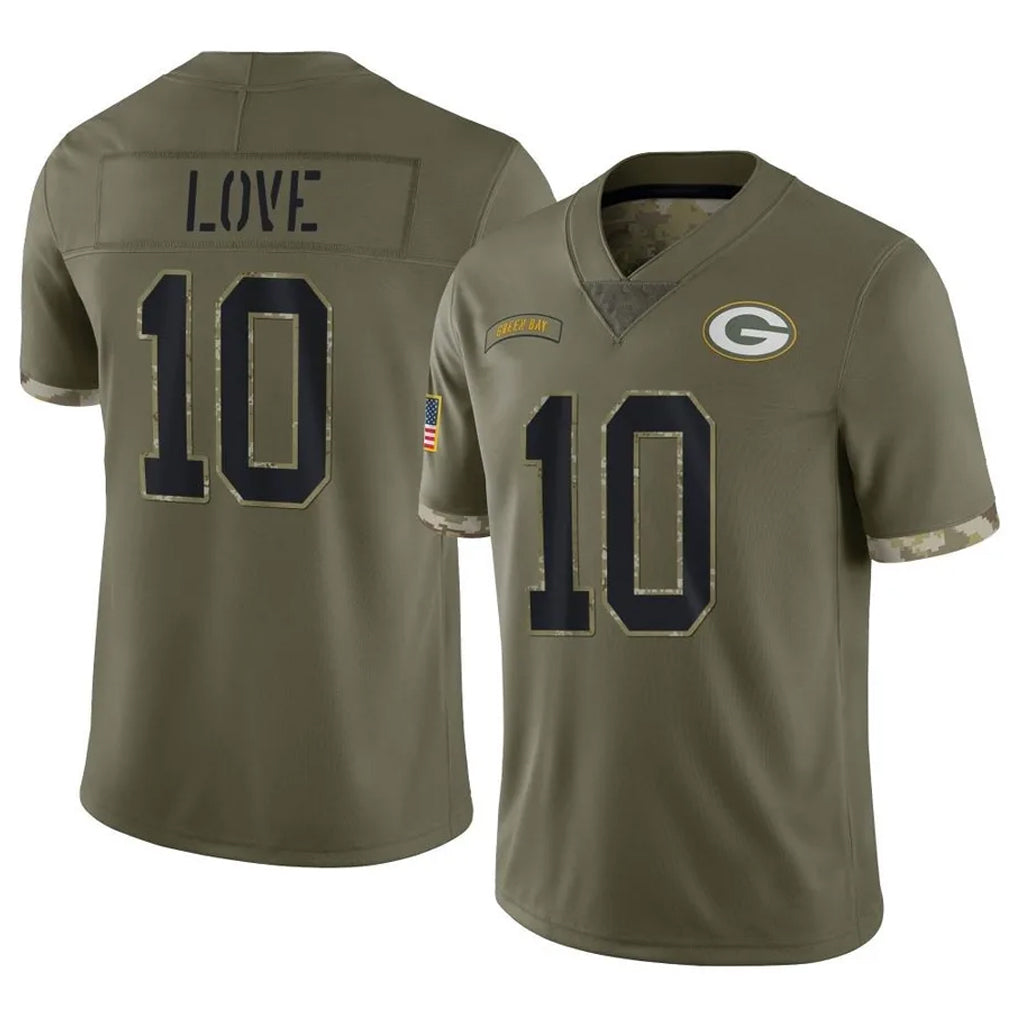 Parkc GB.Packers #10 Jordan Love Player Olive Salute To Service Limited Stitched Jerseys