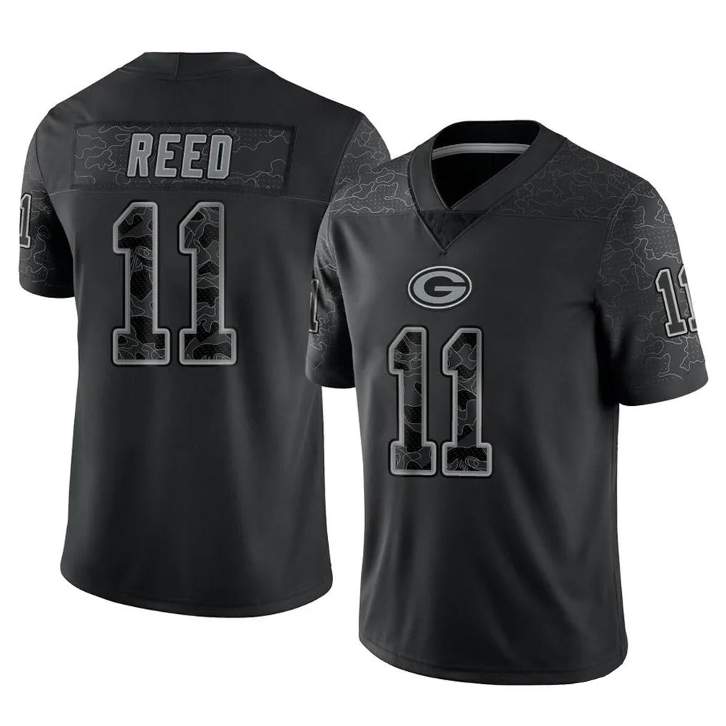 Parkc GB.Packers #11 Jayden Reed Player Black Reflective Limited Home Game Stitched Jerseys