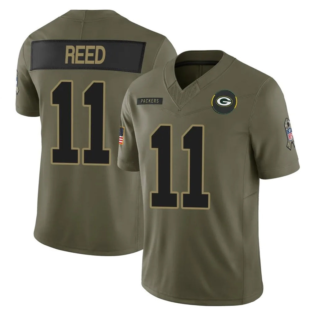 Parkc GB.Packers #11 Jayden Reed Player Olive 2025 Salute To Service Limited Home Game Stitched Jerseys