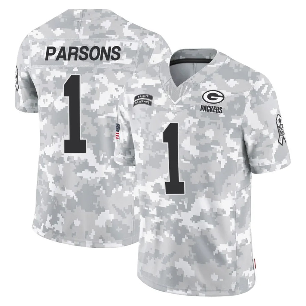 Parkc GB.Packers #1 Micah Parsons Player Arctic Camo Salute To Service Limited Stitched Jerseys