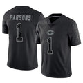 Parkc GB.Packers #1 Micah Parsons Player Black Reflective Limited Home Game Stitched Jerseys
