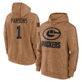 Parkc GB.Packers #1 Micah Parsons Player Brown Salute to Service Hoodies Limited Game Stitched Jerseys