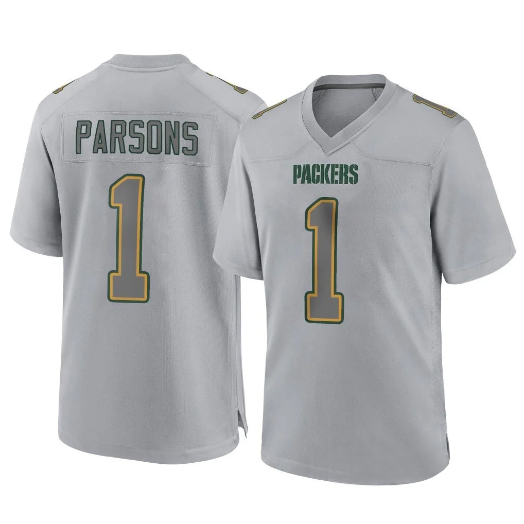 Parkc GB.Packers #1 Micah Parsons Player Gray Atmosphere Fashion Home Game Stitched Jerseys