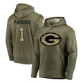 Parkc GB.Packers #1 Micah Parsons Player Olive Salute to Service Pullover Hoodies Home Game Stitched Jerseys