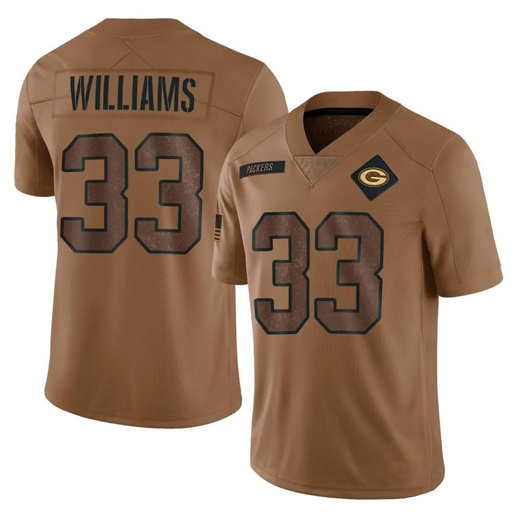 Parkc GB.Packers #33 Evan Williams Player Brown Salute To Service Limited Stitched Jerseys