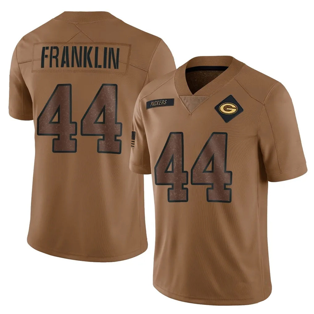 Parkc GB.Packers #44 Zaire Franklin Player Brown Salute To Service Limited Stitched Jerseys