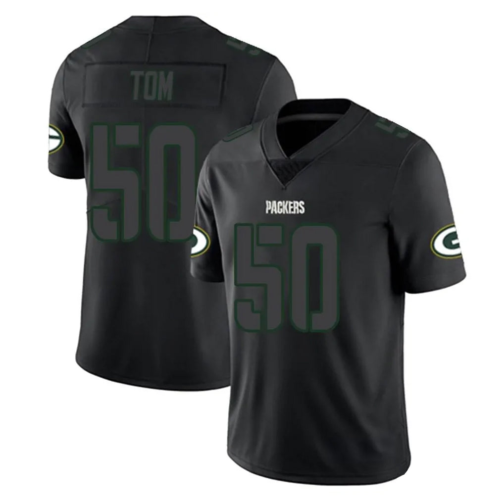 Parkc GB.Packers #50 Zach Tom Player Black Impact Limited Home Game Stitched Jerseys