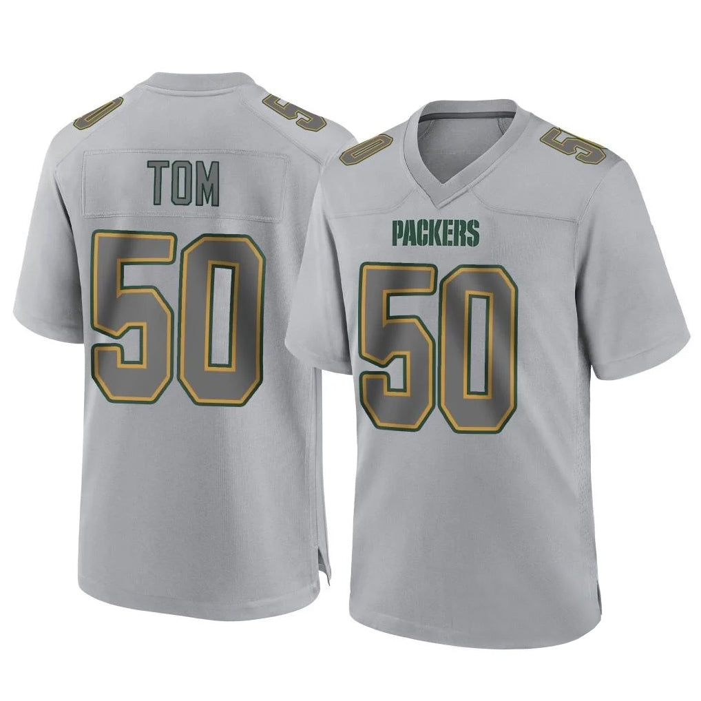 Parkc GB.Packers #50 Zach Tom Player Gray Atmosphere Fashion Home Game Stitched Jerseys