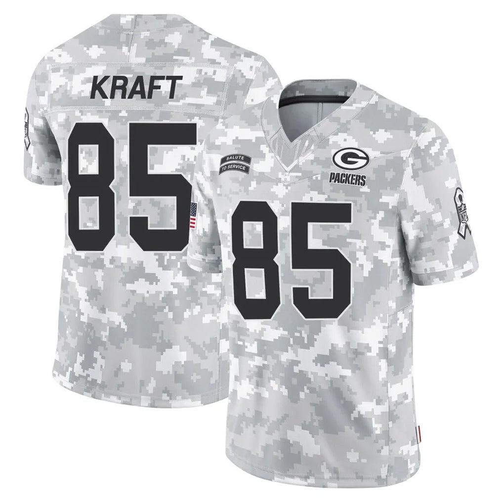 Parkc GB.Packers #85 Tucker Kraft Player Arctic Camo Salute To Service Limited Stitched Jerseys