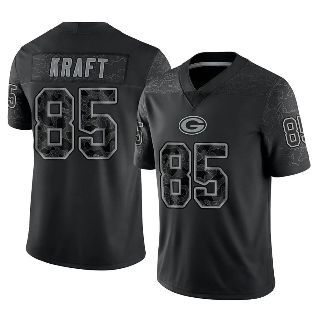 Parkc GB.Packers #85 Tucker Kraft Player Black Reflective Limited Home Game Stitched Jerseys