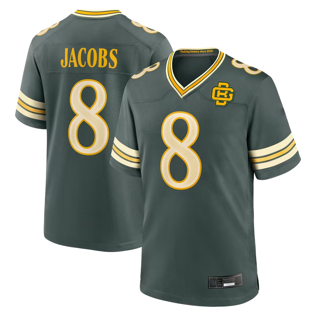 Parkc GB.Packers #8 Josh Jacobs Green 2026 Rivalries Collection Game Stitched Jerseys