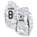 Parkc GB.Packers #8 Josh Jacobs Player Arctic Camo Salute to Service Hoodies Limited Game Stitched Jerseys