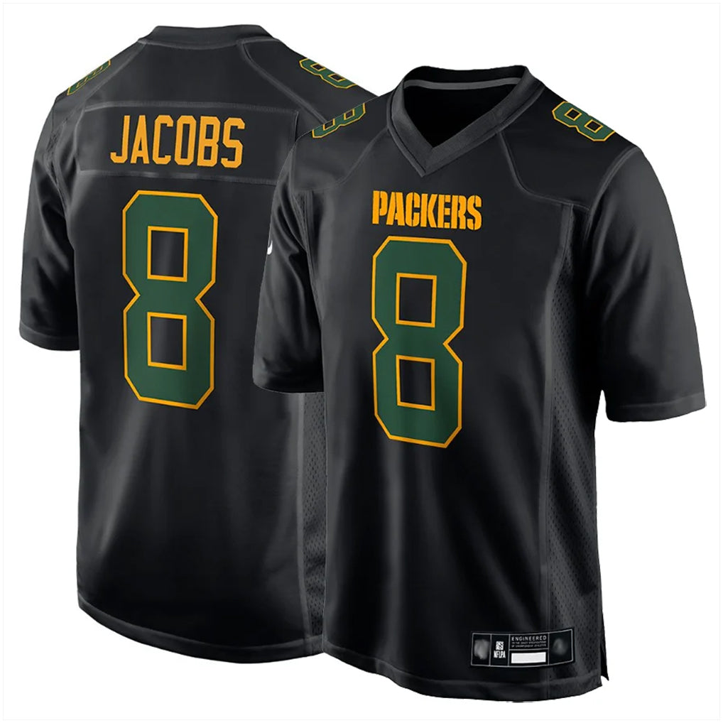 Parkc GB.Packers #8 Josh Jacobs Player Black Fashion Home Game Stitched Jerseys