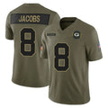 Parkc GB.Packers #8 Josh Jacobs Player Olive 2025 Salute To Service Limited Home Game Stitched Jerseys