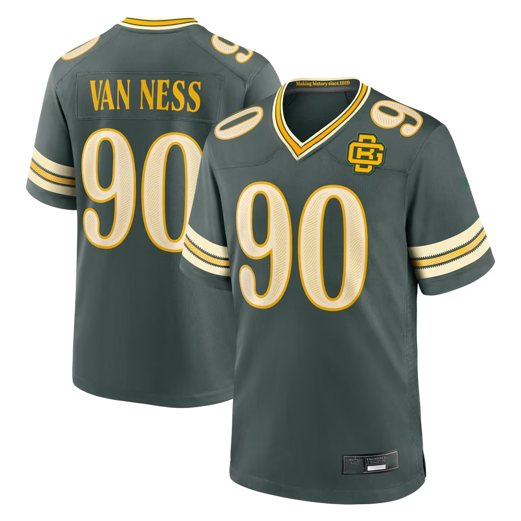Parkc GB.Packers #90 Lukas Van Ness Green 2026 Rivalries Collection Game Stitched Jerseys